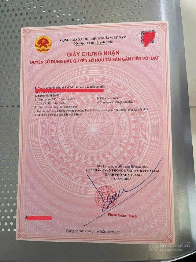 Chỉ 8,5 tỷ sở hữu lô đất 96m2 mặt tiền kinh doanh đường lê hồng phong, phước long/ 0931 800 ***