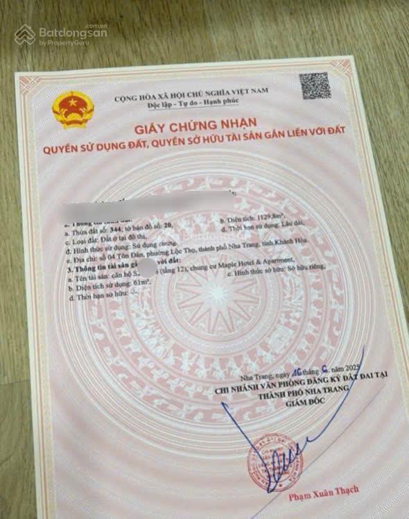 Căn góc view biển maple nha trang số 4 tôn đản chỉ 5 tỷ 290 triệu sổ hồng lâu dài/  0931 800 ***