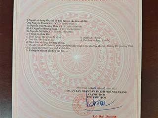 Bán đất đường võ văn dũng, hòn sện, vĩnh hoà, nha trang. dt 73,2m2. hướng đông. giá 4,9 tỷ