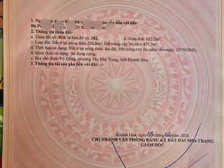 Bán đất đường võ nguyên giáp, võ dõng, vĩnh trung, nha trang. dt 627m2. ngang 18m. sổ hồng. giá tốt