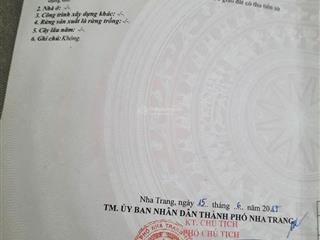 Bán đất đường nguyễn địa lô, hòn sện, vĩnh hoà, tp nha trang. dt70,3m2. ngang 5,75m. giá 4,5 tỷ