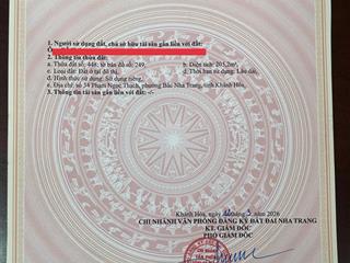 Bán đất đường phạm ngọc thạch, vĩnh hải, nha trang. dt213m2. ngang 9m. gần biển. giá25 tỷ.