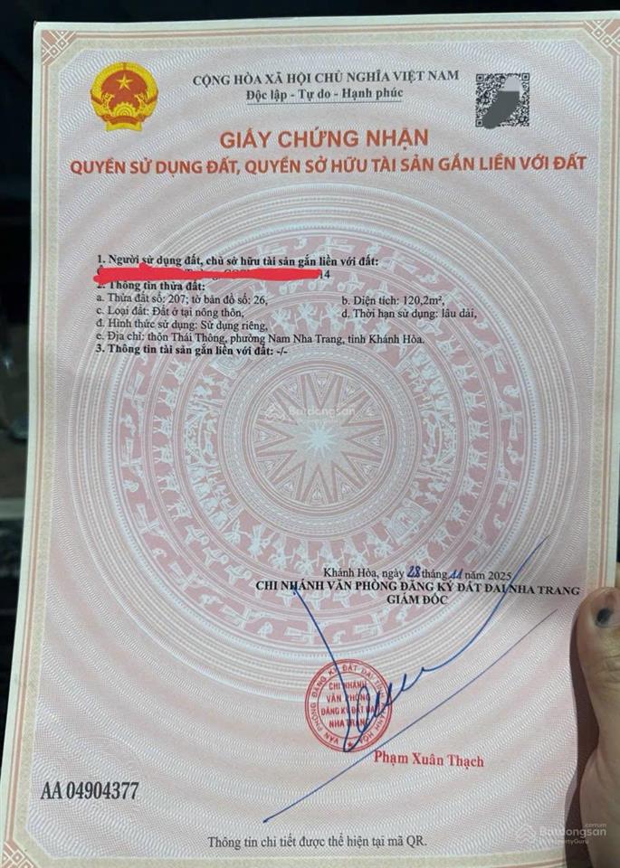 Bán lô góc đường thái thông, vĩnh thái, phường nam nha trang. khánh hoà. dt120m2. giá 4,850 tỷ