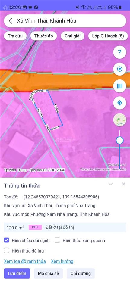 Bán lô góc đường thái thông, vĩnh thái, phường nam nha trang. khánh hoà. dt120m2. giá 4,850 tỷ
