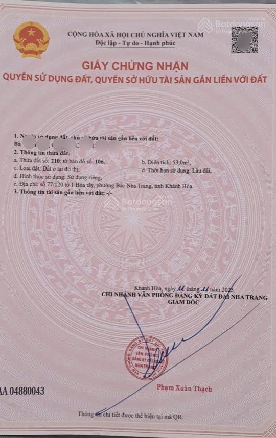 Bán nhà cấp 4 hẻm đường 2/4, vĩnh hoà, nha trang. dt 53m2. sổ hồng. giá 3,4 tỷ. đường ô tô 5m