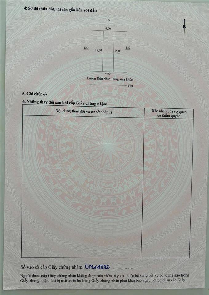 Đất vĩnh hoà mặt tiền đường thân nhân trung gần trục phạm văn đồng dt 60m2 ( ngang 4m ) 4,6 tỷ