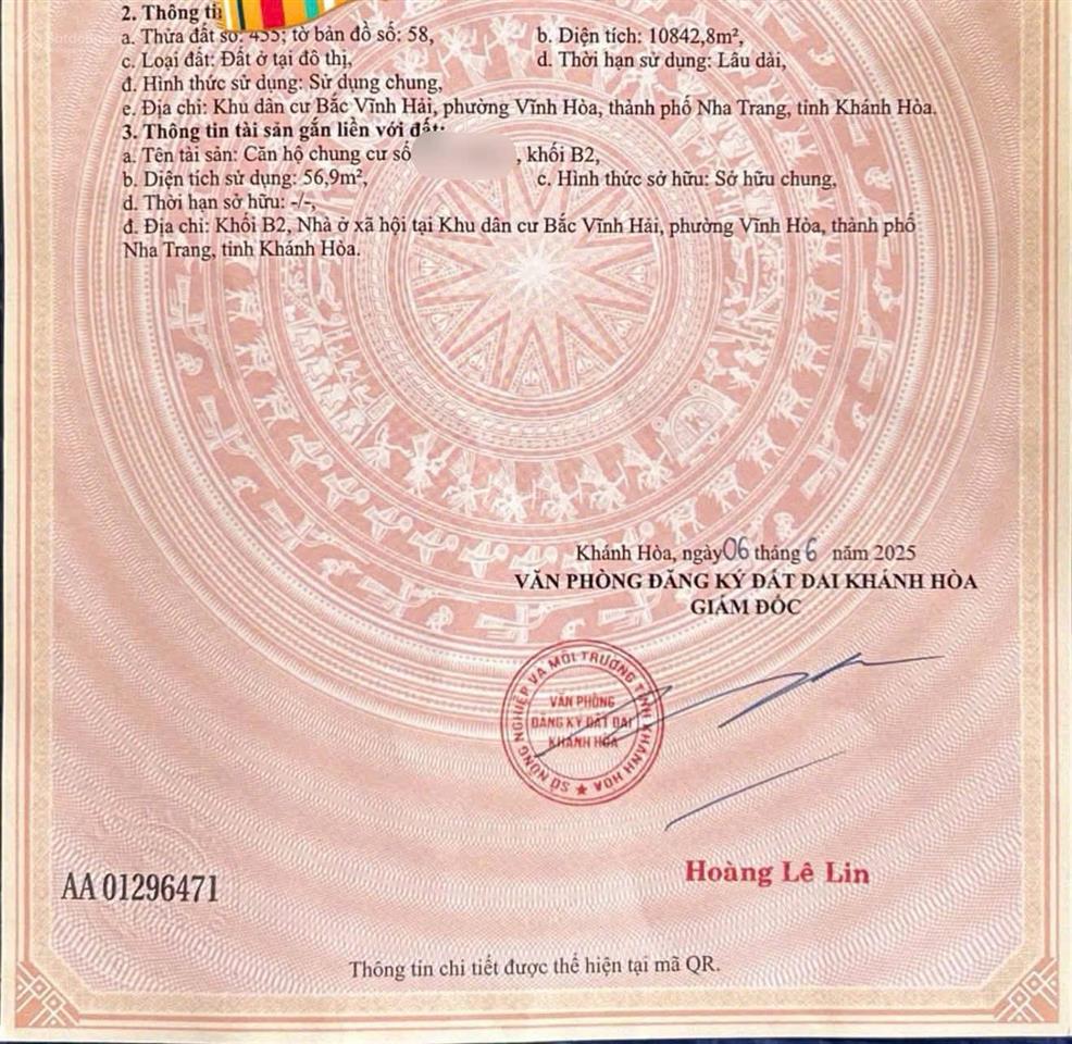 Hạ giá bán gấp  1 tỷ 850 triệu
bán căn góc 2pn chung cư hoàng quân bắc nha trang