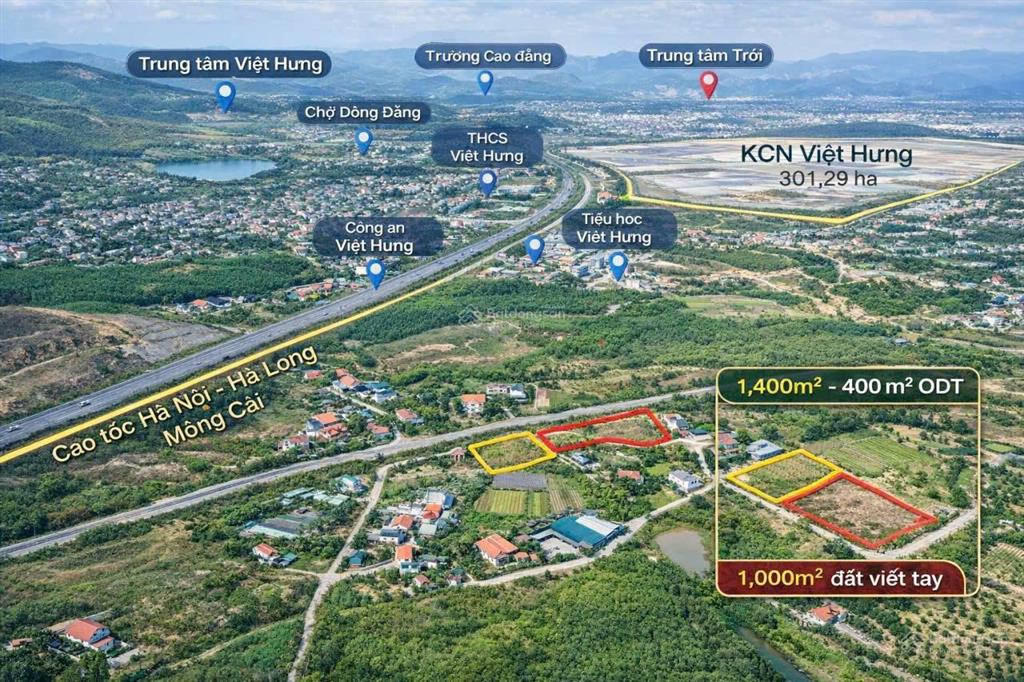 Bán đất việt hưng hạ long diện tích lớn giá chỉ 1,9 triệu/m2  đường ô tô