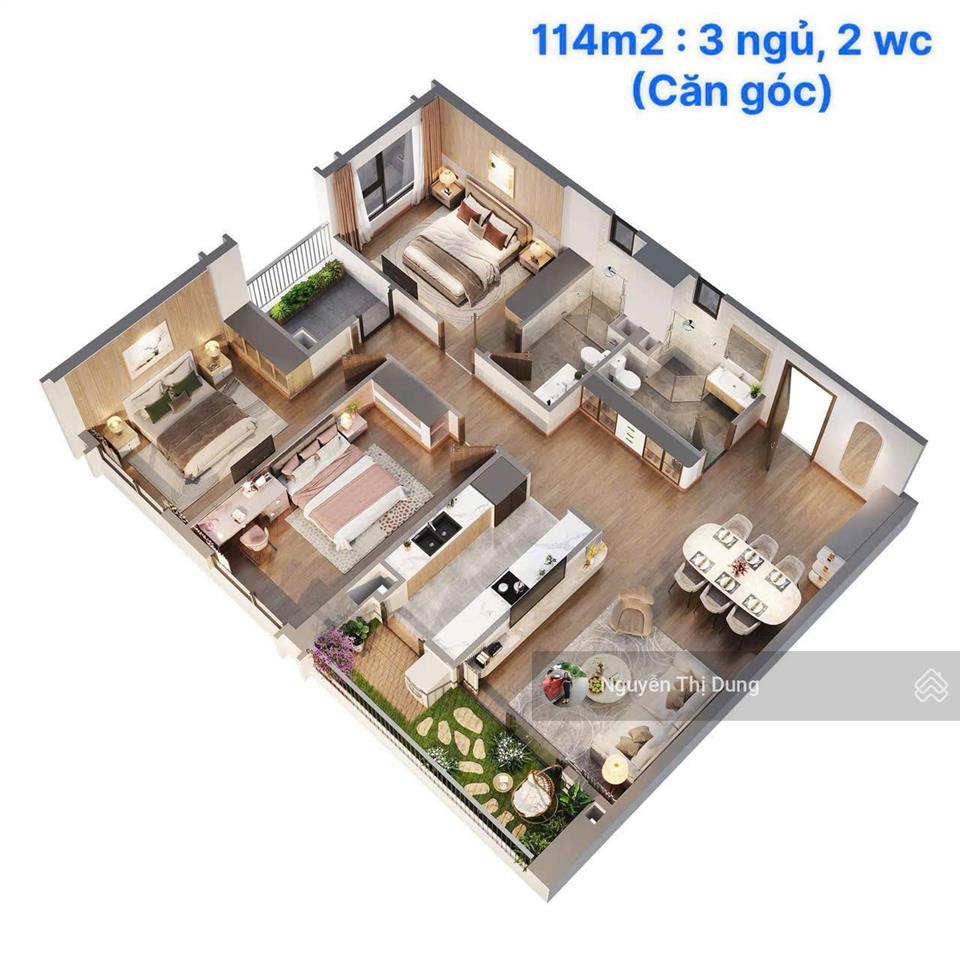 Bán căn hộ 114m2 giá chỉ 7.85 tỷ bao full phí  sổ sẵn  có hỗ trợ bank