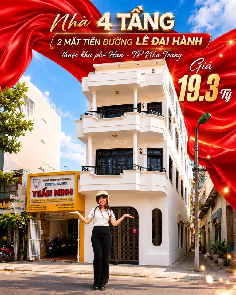 Nhà 2 mặt tiền 4 tầng đường lê đại hành, khu phố hàn tttp nha trang, giá 19,3 tỷ