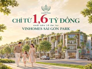 Bán nhà phố hóc môn 4 tầng tại kđt vinhomes saigon park chỉ cần vốn tự có 1,6 tỷ