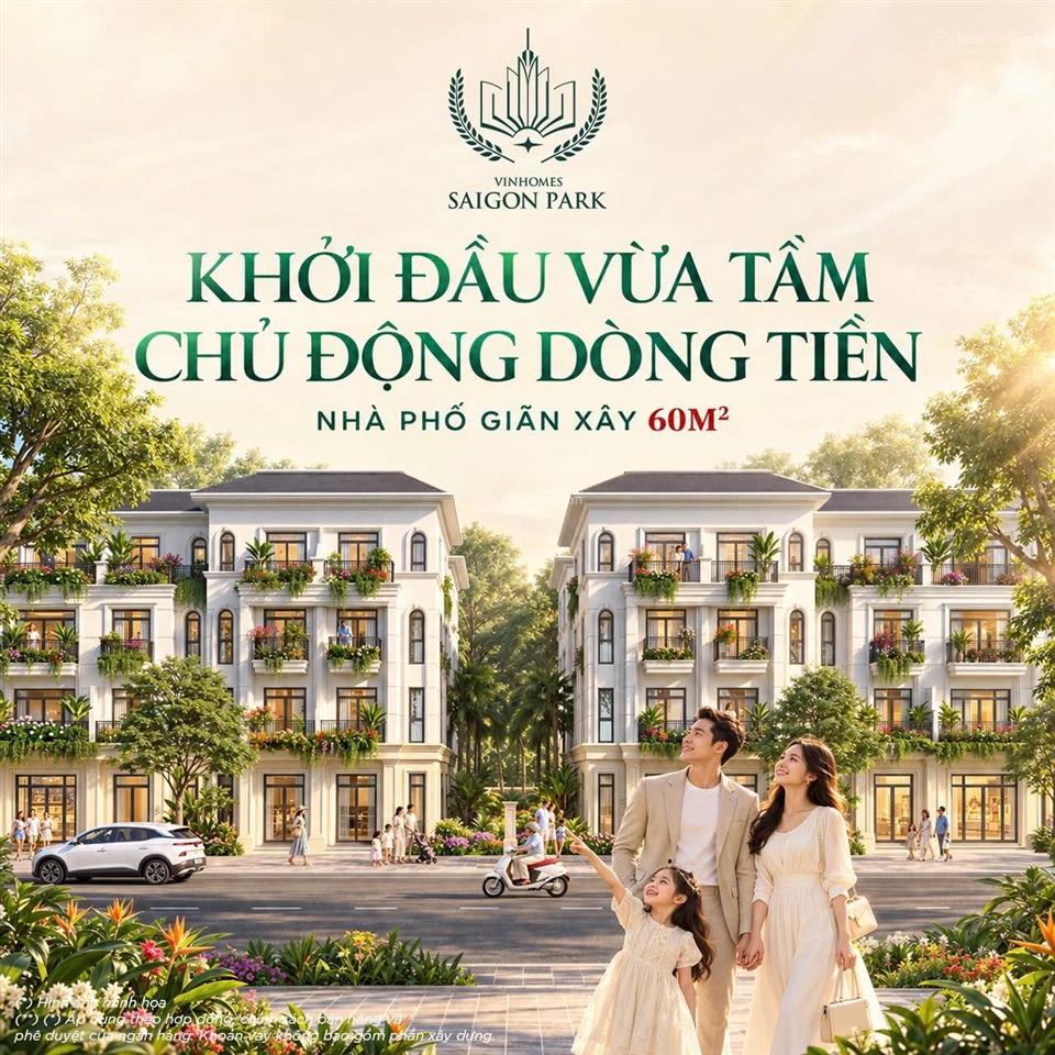 Sở hữu nhà phố 4 tầng chỉ 3,8 tỷ/căn cách sân bay tân sơn nhất 20 phút tại vinhomes saigon park