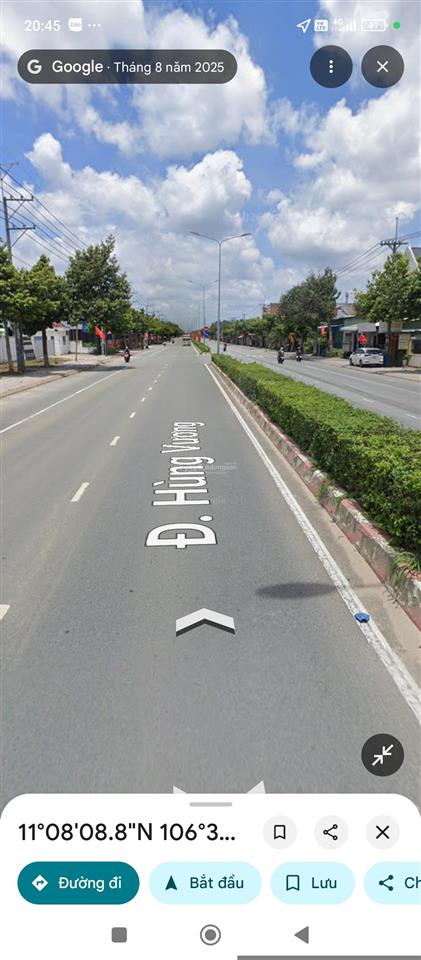 Bán lô đất 24x100m. 2400m2 mặt tiền đường hùng vương, bến cát, kcn rạch bắp 23 tỷ sổ hồng