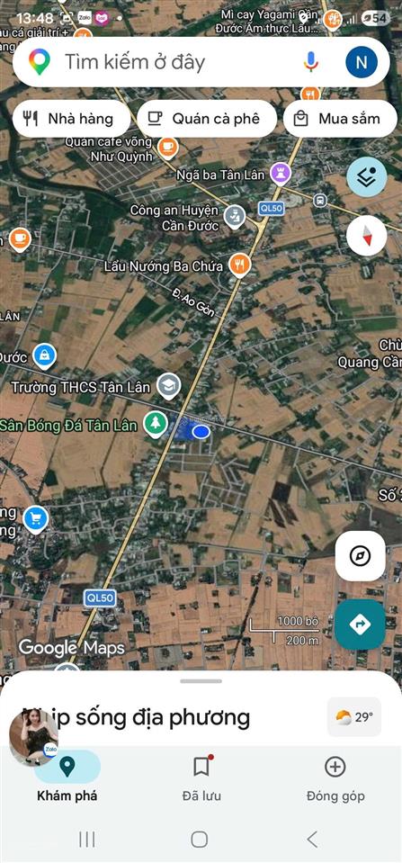 Bán nhanh lô đất thổ cư 116m2, đường nhựa, cần đước, cách ql 50 chỉ 100m, sổ sẵn, chỉ 1 tỷ