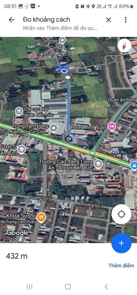 Bán nhanh đất mặt tiền đẹp trung tâm bến lức, nền cao bằng lộ, khu dân cư, thuận tiện ở kinh doanh