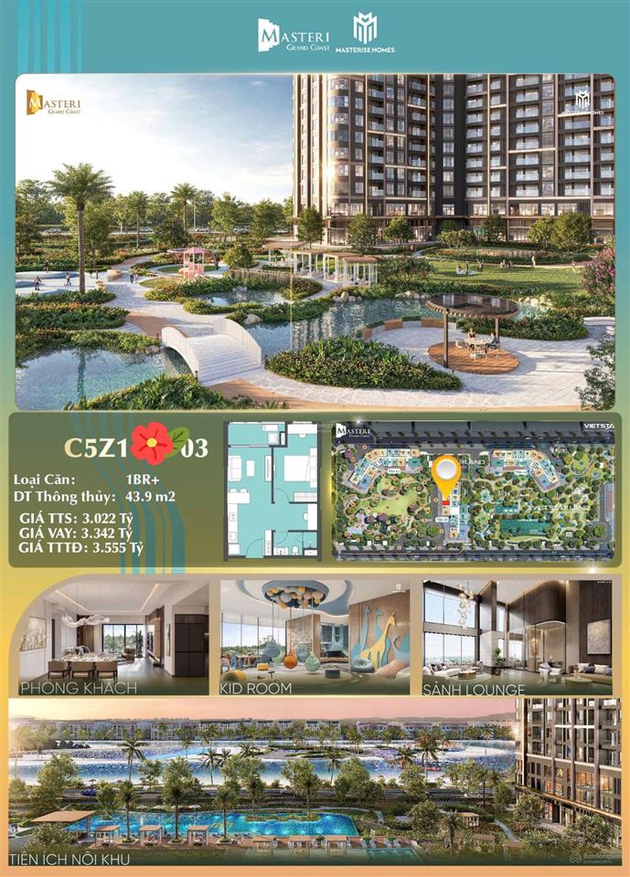 Bán căn studio 1.9tỷ, 1pn + 1 3.0tỷ, 2pn 3.9tỷ, 3pn 5.6tỷ view hồ 18ha,  mr linh gđkd 0973 636 ***