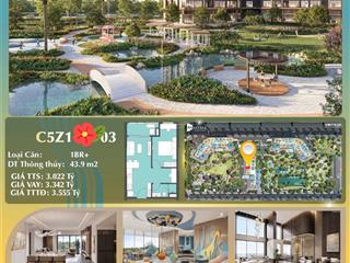 Bán căn studio 1.9tỷ, 1pn + 1 3.0tỷ, 2pn 3.9tỷ, 3pn 5.6tỷ view hồ 18ha,  mr linh gđkd 0973 636 ***