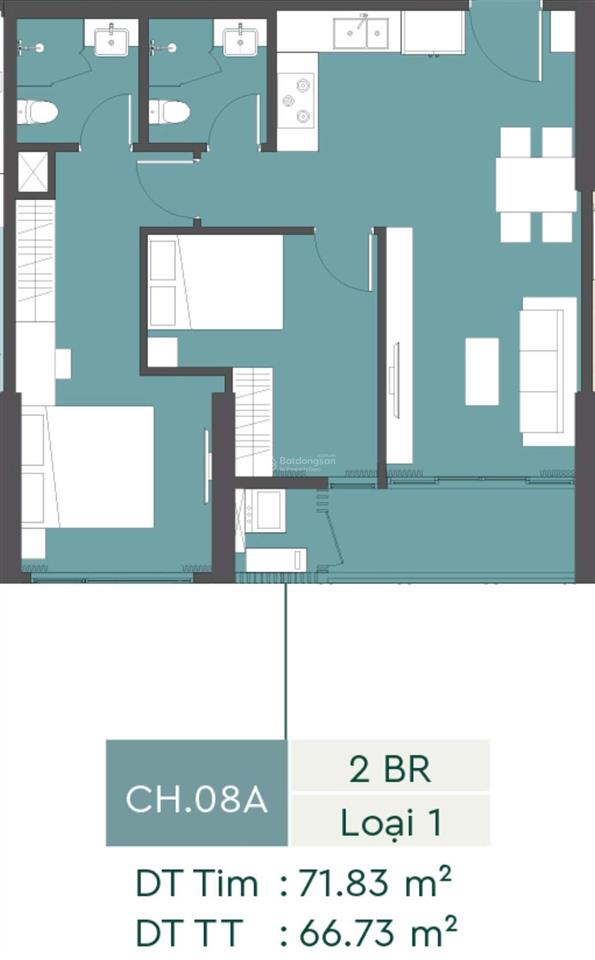 Cần bán căn 2pn 2wc 71.8m2 bc đn, view trực diện hồ tạo sóng, bán bằng giá hđmb,  0973 636 ***