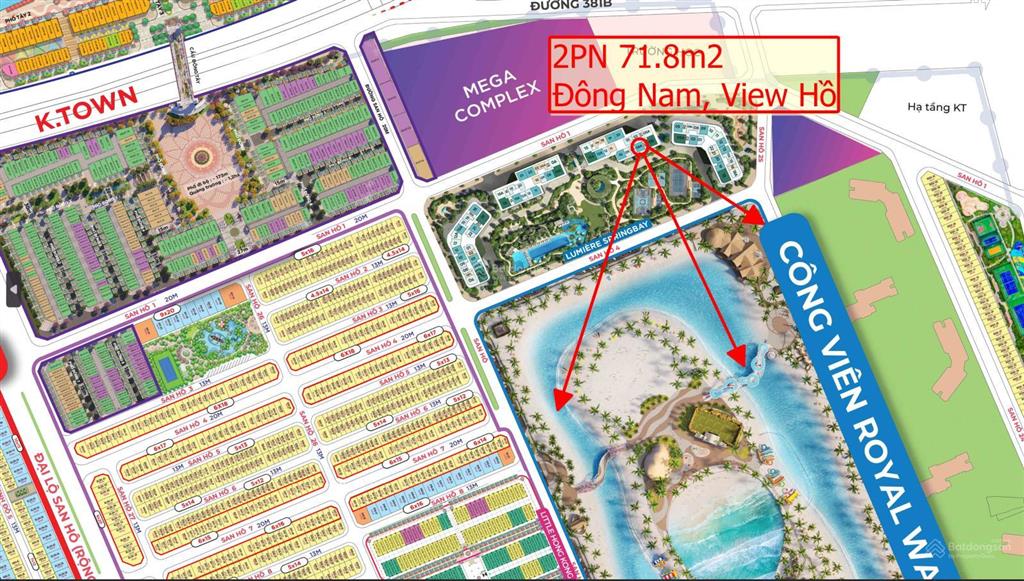 Cần bán căn 2pn 2wc 71.8m2 bc đn, view trực diện hồ tạo sóng, bán bằng giá hđmb,  0973 636 ***