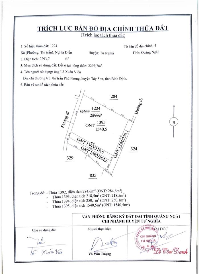 Bán 3762 mét vuông đất ở 100% tại thôn điền hòa