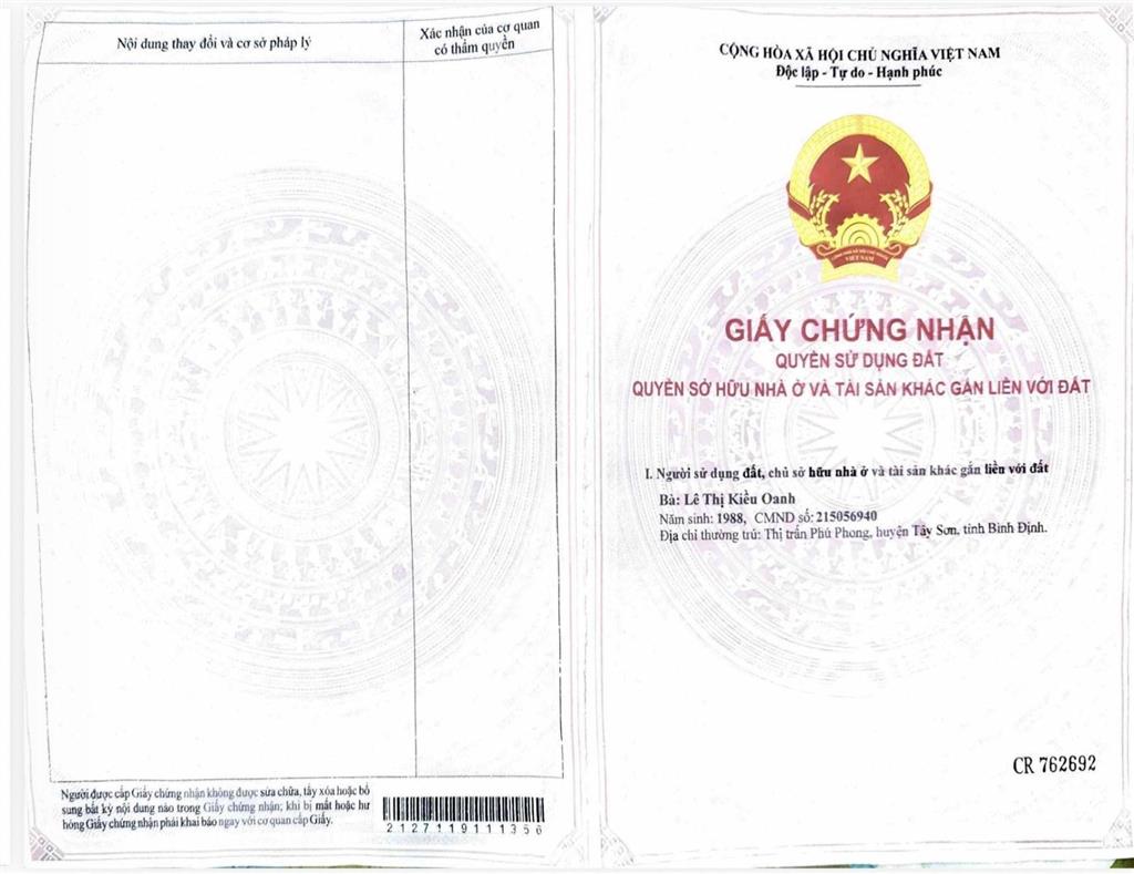 Bán 3762 mét vuông đất ở 100% tại thôn điền hòa