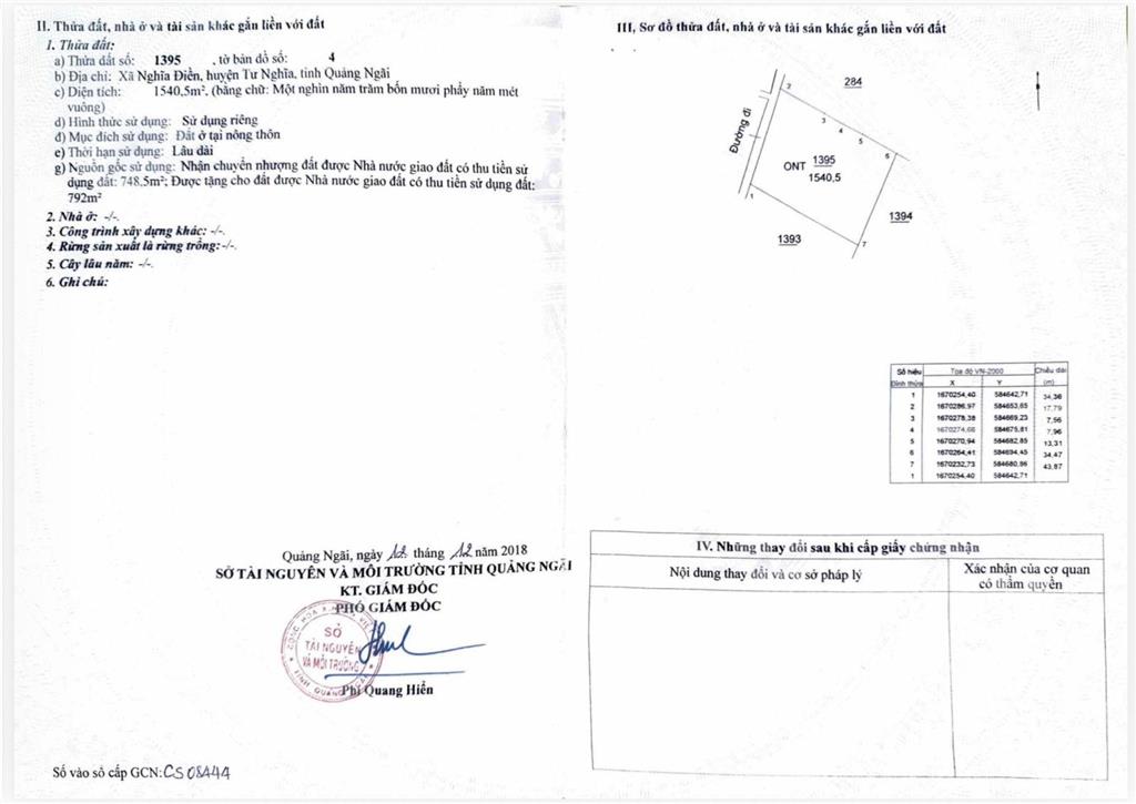 Bán 3762 mét vuông đất ở 100% tại thôn điền hòa