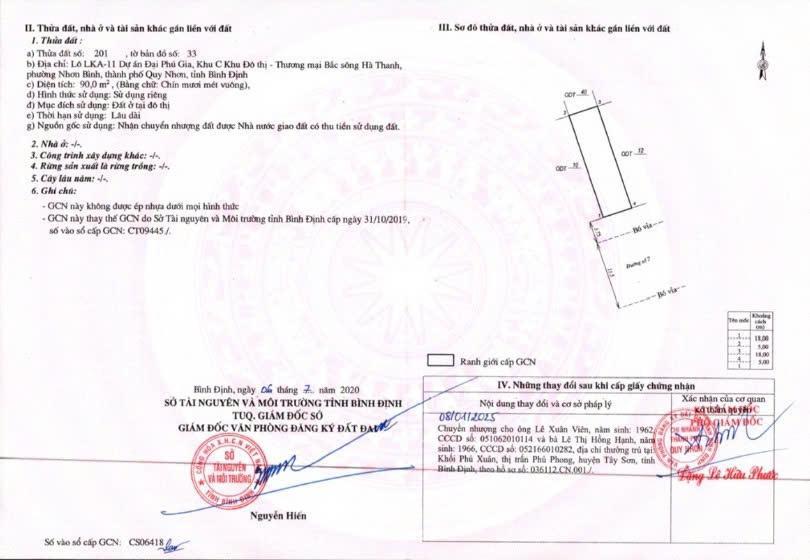 Chính chủ bán lô lka11  đại phú gia, kđt bắc hà thanh  90m2  mặt tiền ql19b