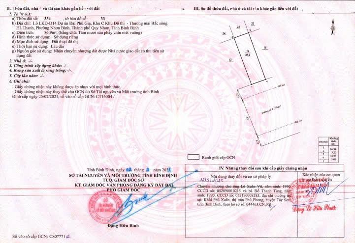 Chính chủ cần bán gấp lô lkd14 đại phú gia, kđt bắc hà thanh 86,9m2 ngang 5m đường 21m sổ hồng