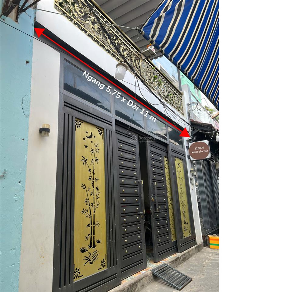 Bán nhà hẻm 325/4/5 kênh tân hóa 1 trệt 2 lầu 1 sân thượng  sổ hồng riêng hoàn công đầy đủ
