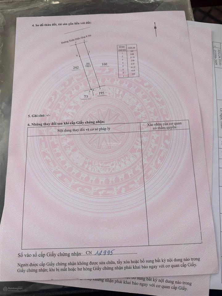 Bán đất giá tốt tại xuân diệu, 3,2 tỷ, 147m2, hướng tây bắc