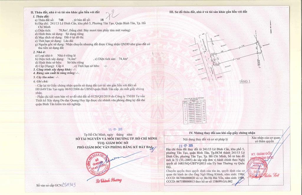 Bán nr 241/13 lê đình cẩn, 4,3 tỷ, 78.8m2 siêu hot