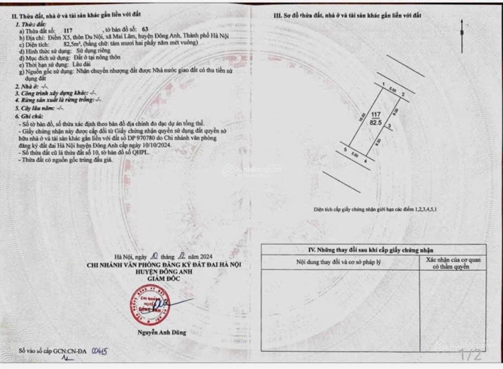 Bán đất đấu giá x5 du nội đông anh hà nội