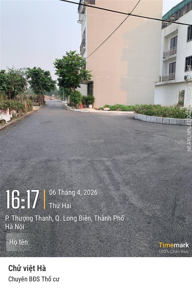Bán đất tái định cư thượng thanh, long biên, hà nội