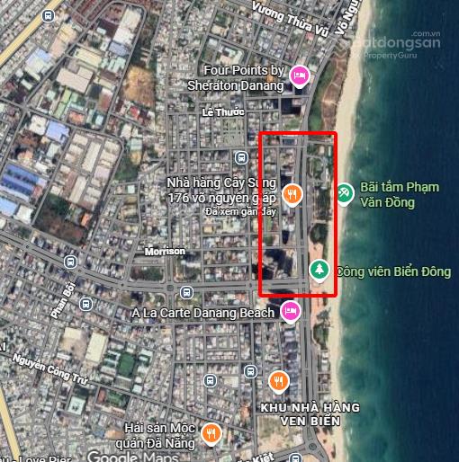 Chuyển nhượng 428m2 quỹ đất mặt tiền võ nguyên giáp view biển