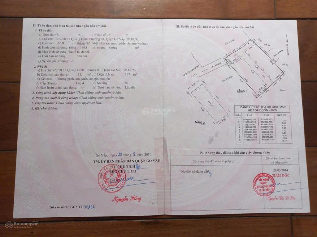Chính chủ bán nhà hẻm 578/64/4 lê quang định p. hạnh thông (gò vấp cũ), tp.hcm