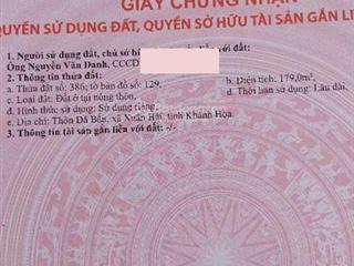 Bán đất tại hộ hải, ninh hải, ninh thuận, giá cực chất 590 triệu, 179m2