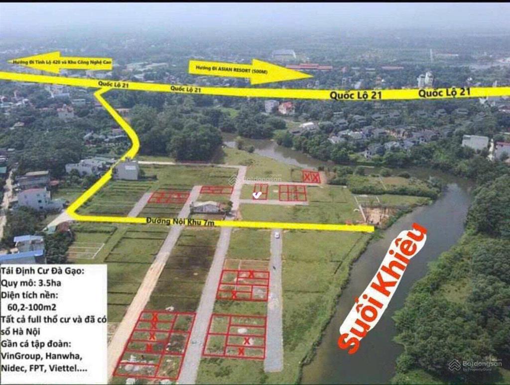 Cần bán 72m2 giãn dân linh sơn sát công nghệ cao và làng đhqg hòa lạc