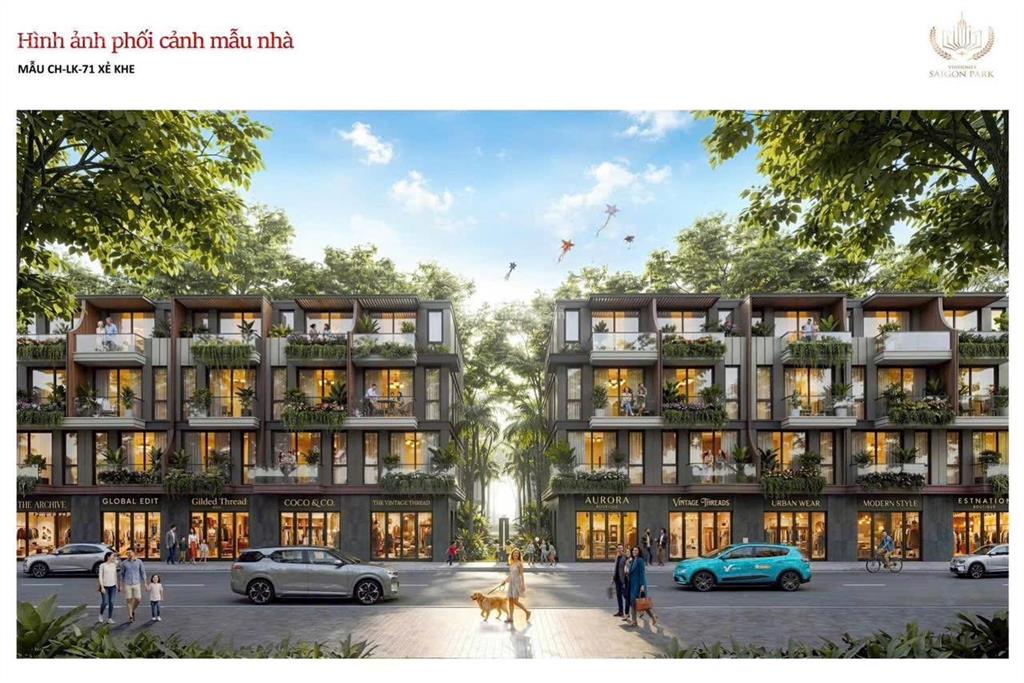 Dòng sản phẩm nhà phố 1 trệt 3 lầu tại vinhomes saigon park