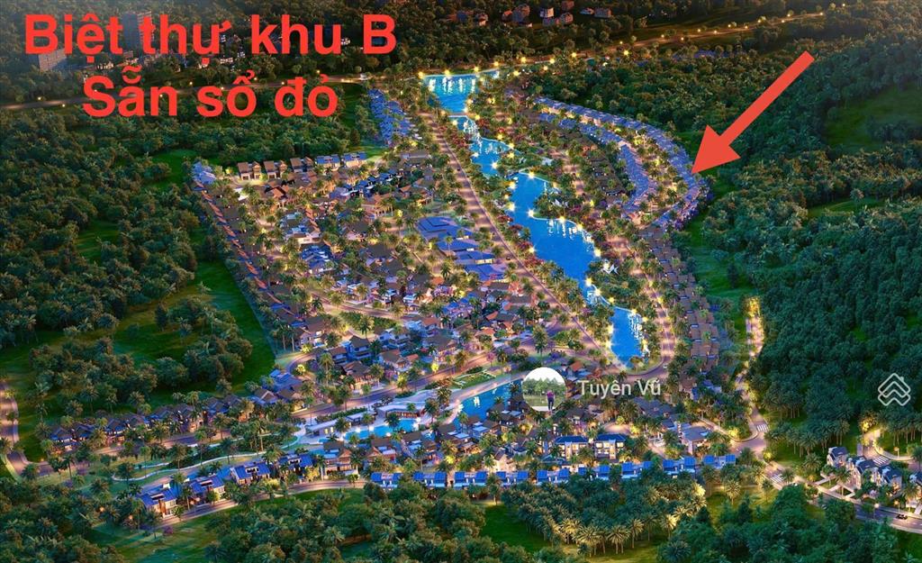 Bán biệt thự khu b xanh villas sẵn sổ đỏ, nhà chưa qua sử dụng cách mặt suối 50m, đơn giá 80tr/m2