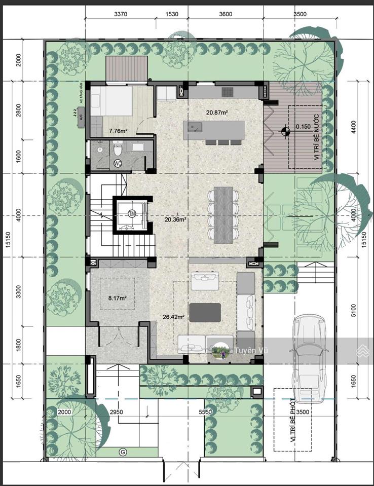 Cặp biệt thự đập thông mặt hồ hòa lạc city, diện tích sử dụng 1000m², thiết kế có hầm