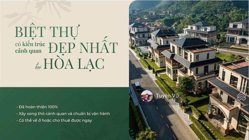 71tr/m2(cả đất+ nhà) sẵn sổ đỏ sở hữu biệt thự view suối cá koi, kế bên khu c xanh villas
