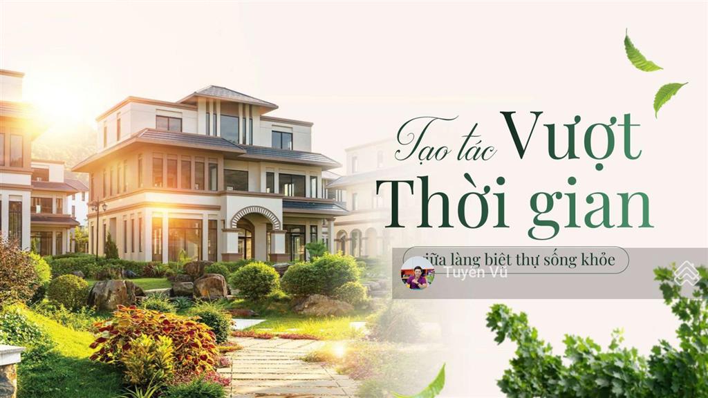 71tr/m2(cả đất+ nhà) sẵn sổ đỏ sở hữu biệt thự view suối cá koi, kế bên khu c xanh villas