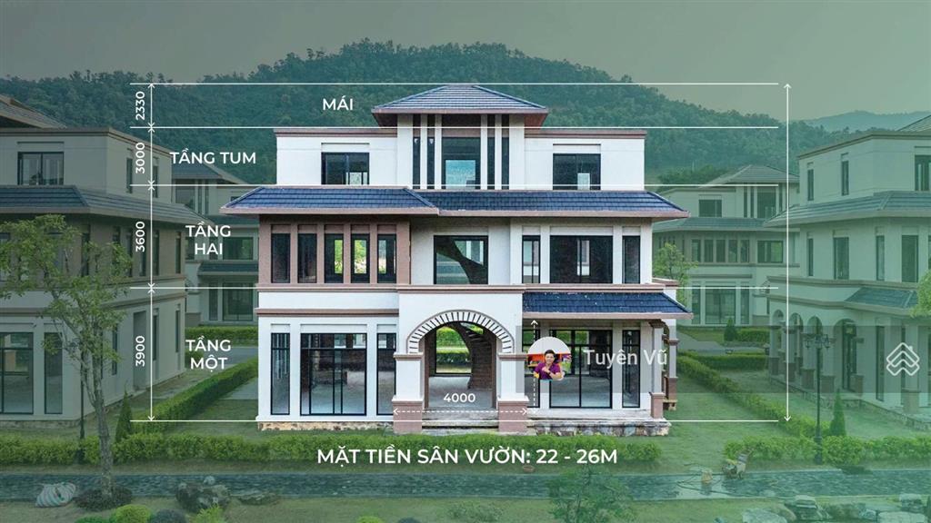 71tr/m2(cả đất+ nhà) sẵn sổ đỏ sở hữu biệt thự view suối cá koi, kế bên khu c xanh villas