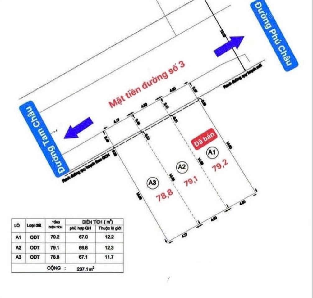 Bán lô đất 4,2m x 17,6m mặt tiền đường số 3, phường tam bình, tp thủ đức, tp hcm