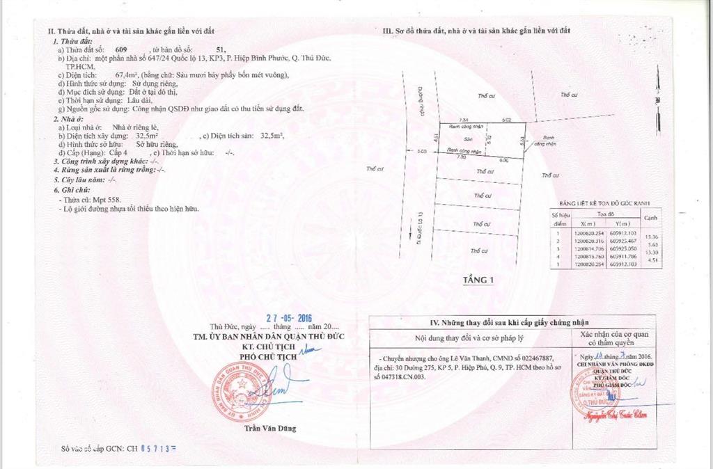 Bán lô đất 67,4m2 full thổ cư, hẻm 647 quốc lộ 13, hiệp bình phước, tp thủ đức