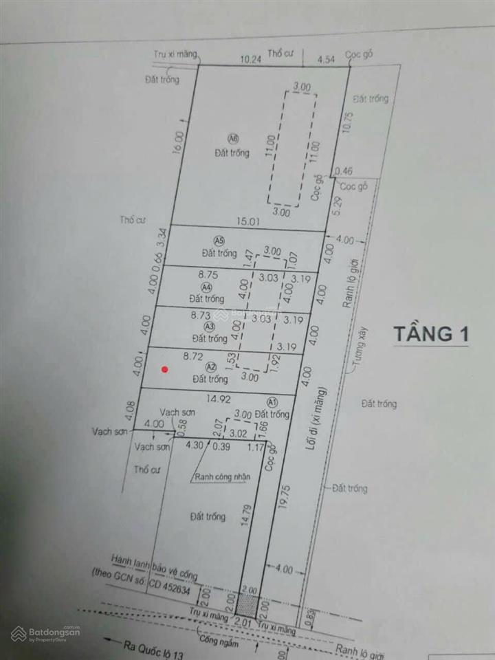 Bán đất ngay đường số 8, hiệp bình phước, thủ đức, diện tích 60m2 (ngang 4m). giá 6,1 tỷ
