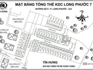Bán đất kdc tín hưng 7  đường 8 long phước
