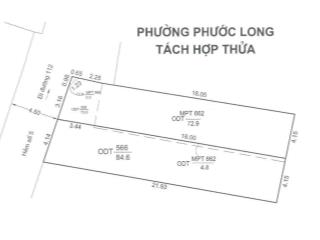 Bán 2 nền đất mt hẻm 112 đường tây hòa  6,5 tỷ/73m2