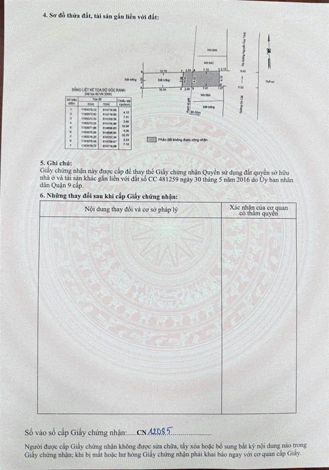 Nền đất mặt tiền kinh doanh gò cát  5,2 tỷ/81m2