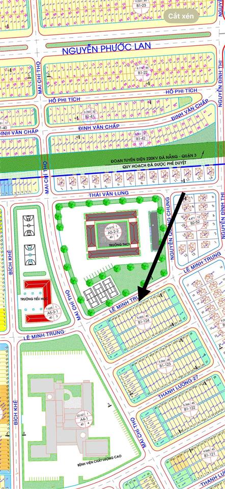 Chuyển nhượng 236m2 đất đường lê minh trung  view cv và d/án trường liên cấp